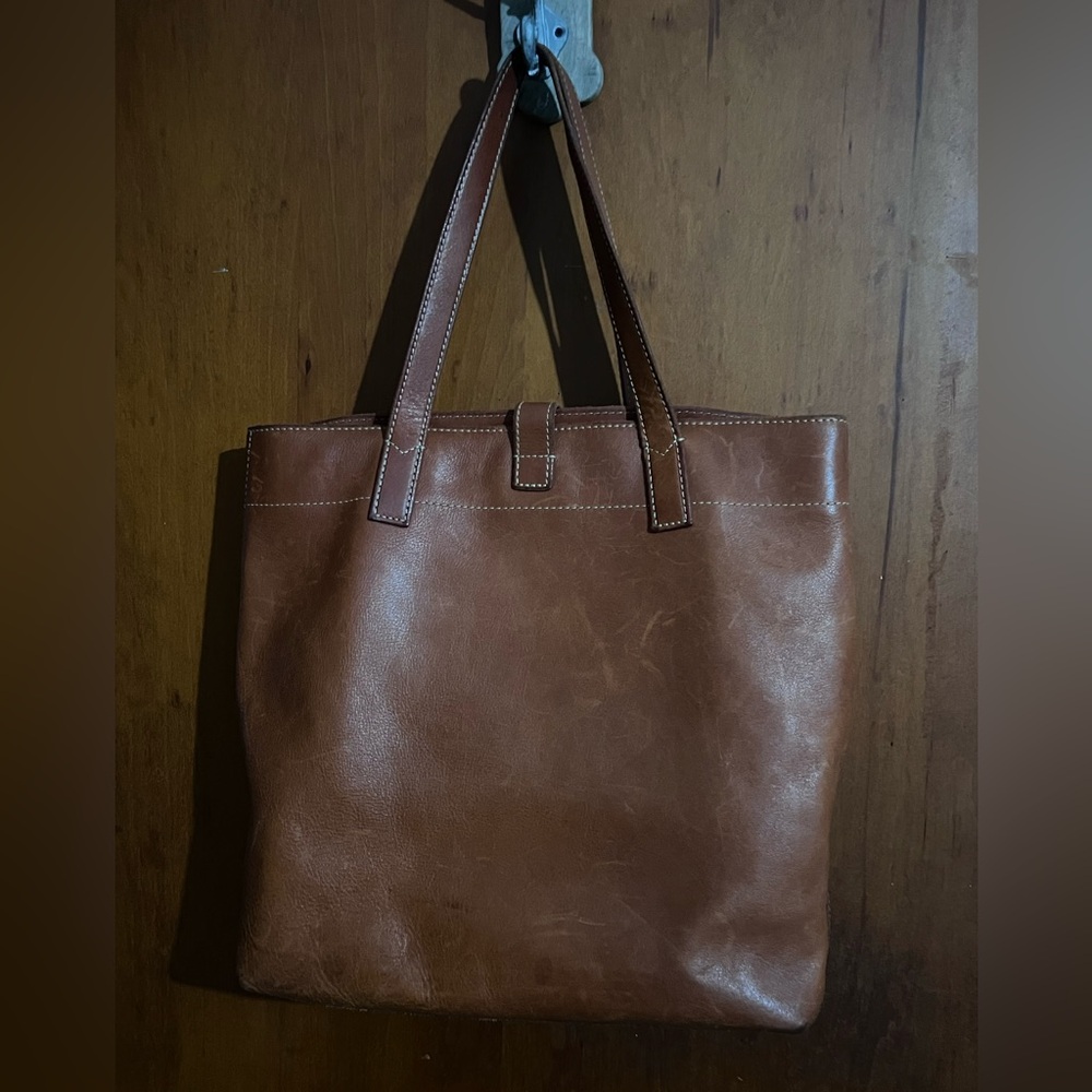 Fossil Vintage Austin Tote Brown Rugged Leather - Picture 7 of 10